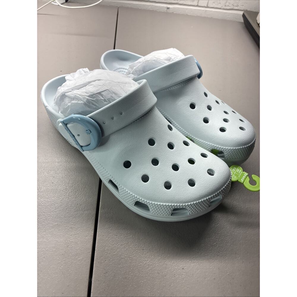 Crocs Classic Enamel Buckle Clogs Vapor Ice 213347-5EA 9 Men’s Or 11 Women’s